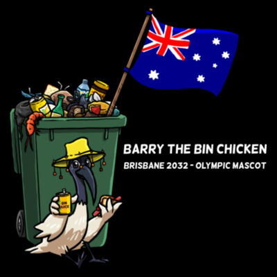 'Aussie Barry' Sleeveless Tank White Text (Mens cut) Design