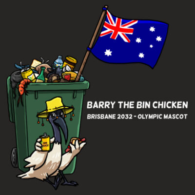 'Aussie Barry' Tank White Text (Womens cut) Design