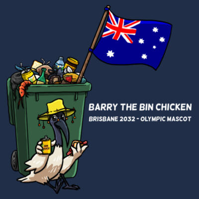 'Aussie Barry' Long Sleeve White Text (Mens cut) Design