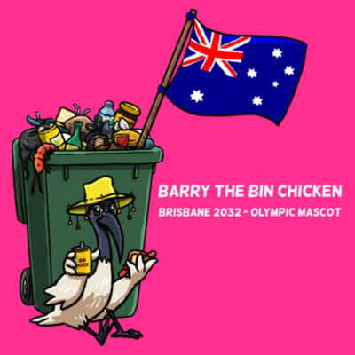 'Aussie Barry' T Shirt White Text (Womens cut) Design