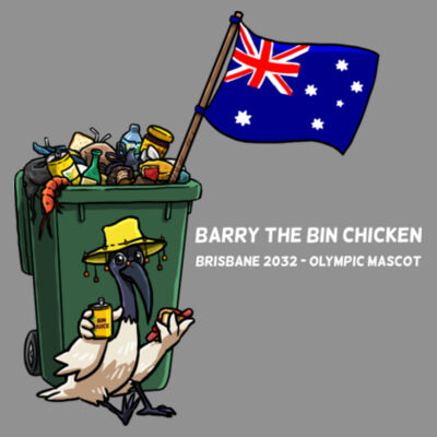 'Aussie Barry' Singlet White Text (Mens cut) Design