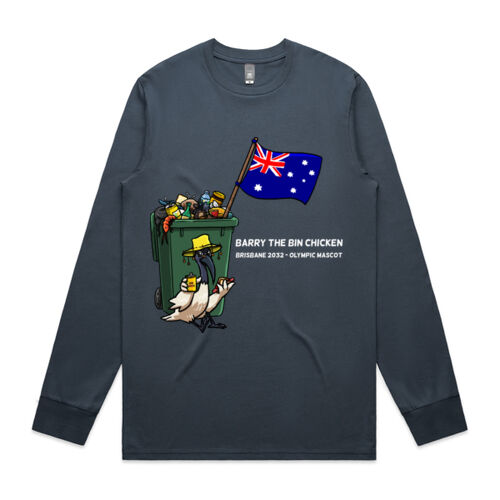 'Aussie Barry' Long Sleeve White Text (Mens cut) Thumbnail