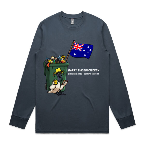 'Aussie Barry' Long Sleeve White Text (Mens cut) Thumbnail