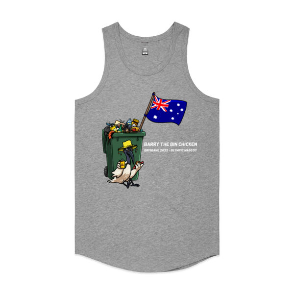 'Aussie Barry' Singlet White Text (Mens cut) Thumbnail