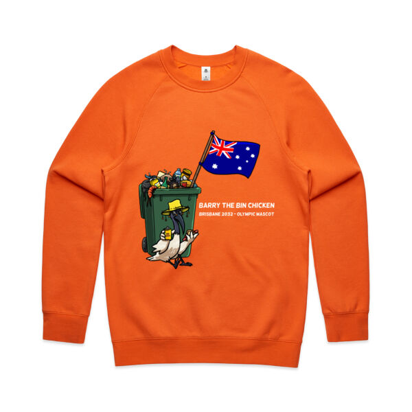 'Aussie Barry' Crew Sweat White Text (Mens cut) Thumbnail